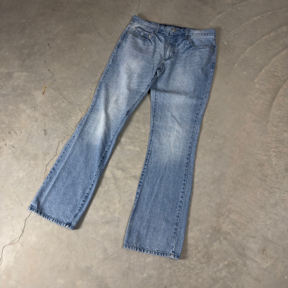 Vintage Ocean Pacific Bootcut Jeans Mens 34x34 Light Blue Baggy Skater Surf 90s